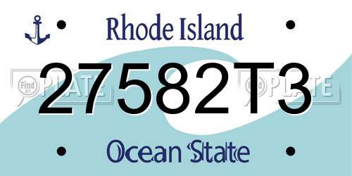 27582T3 Rhode Island License Plate
