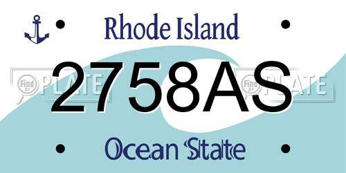 2758AS Rhode Island License Plate