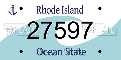 27597 Rhode Island License Plate