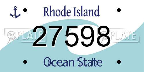 27598 Rhode Island License Plate
