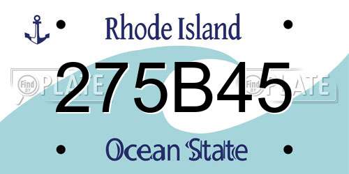 275B45 Rhode Island License Plate