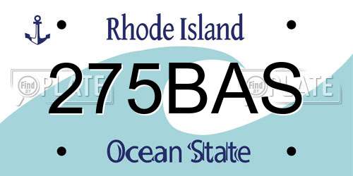 275BAS Rhode Island License Plate