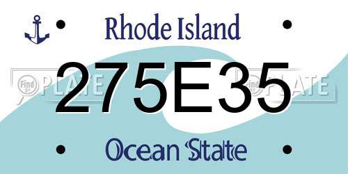275E35 Rhode Island License Plate