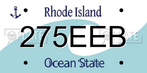 275EEB Rhode Island License Plate