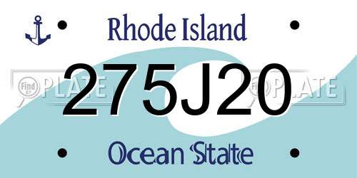 275J20 Rhode Island License Plate