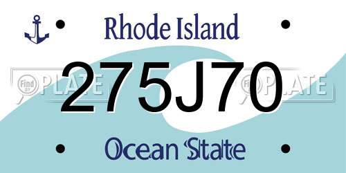 275J70 Rhode Island License Plate