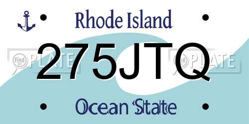 275JTQ Rhode Island License Plate