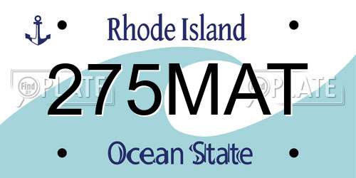 275MAT Rhode Island License Plate