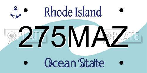 275MAZ Rhode Island License Plate