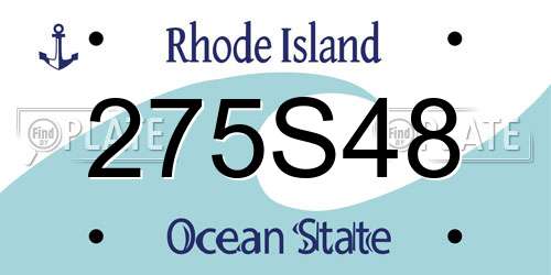 275S48 Rhode Island License Plate