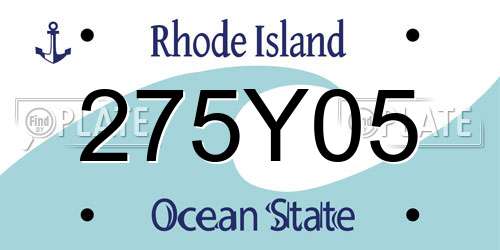 275Y05 Rhode Island License Plate