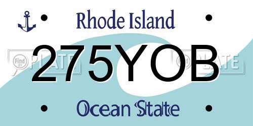 275YOB Rhode Island License Plate