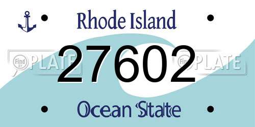 27602 Rhode Island License Plate