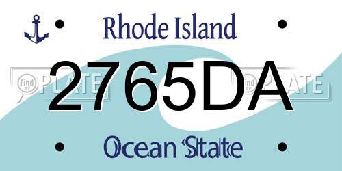 2765DA Rhode Island License Plate