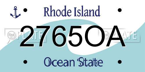 2765OA Rhode Island License Plate