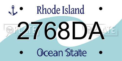 2768DA Rhode Island License Plate
