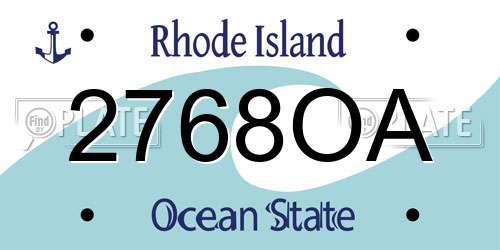 2768OA Rhode Island License Plate