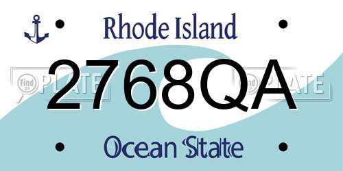 2768QA Rhode Island License Plate