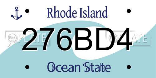 276BD4 Rhode Island License Plate
