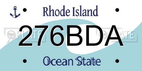276BDA Rhode Island License Plate