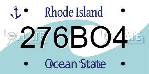 276BO4 Rhode Island License Plate