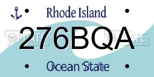 276BQA Rhode Island License Plate