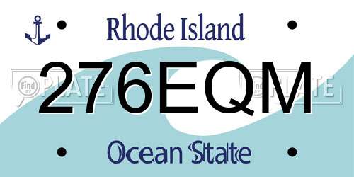 276EQM Rhode Island License Plate