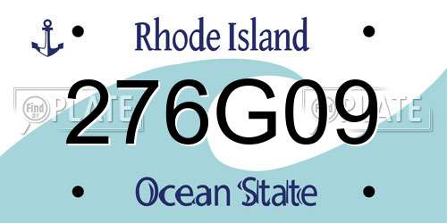 276G09 Rhode Island License Plate