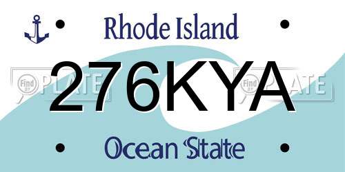 276KYA Rhode Island License Plate