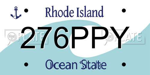 276PPY Rhode Island License Plate
