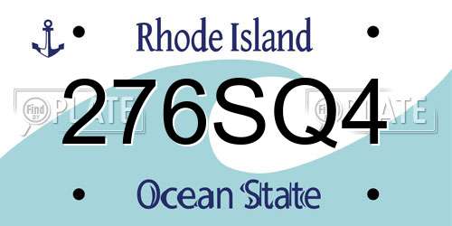 276SQ4 Rhode Island License Plate
