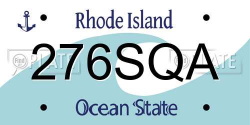 276SQA Rhode Island License Plate