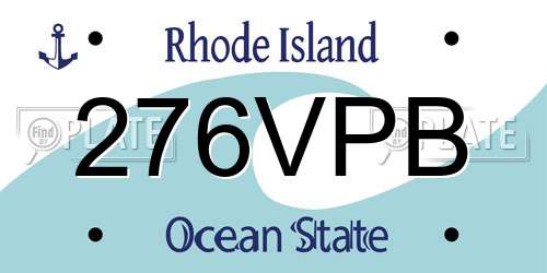 276VPB Rhode Island License Plate