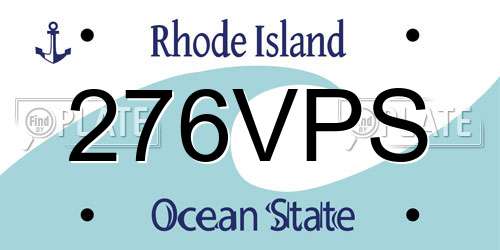 276VPS Rhode Island License Plate