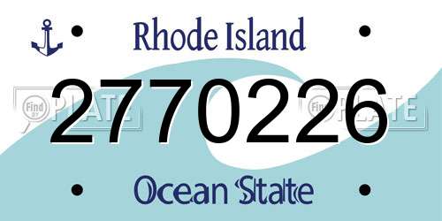 2770226 Rhode Island License Plate