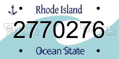 2770276 Rhode Island License Plate