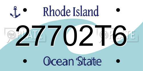27702T6 Rhode Island License Plate