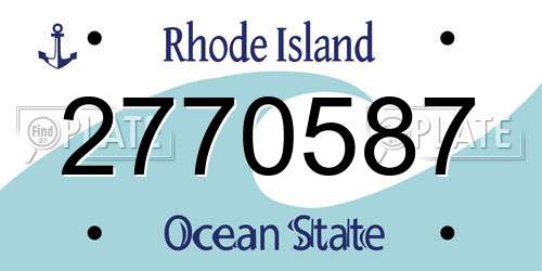 2770587 Rhode Island License Plate