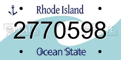 2770598 Rhode Island License Plate