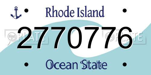2770776 Rhode Island License Plate