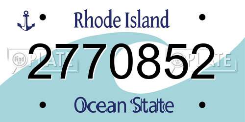 2770852 Rhode Island License Plate