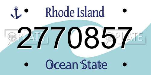 2770857 Rhode Island License Plate
