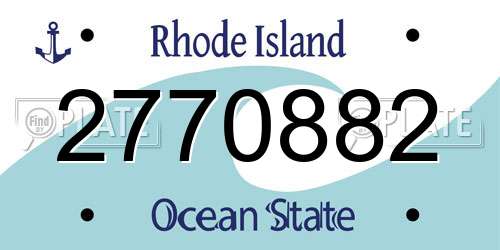 2770882 Rhode Island License Plate