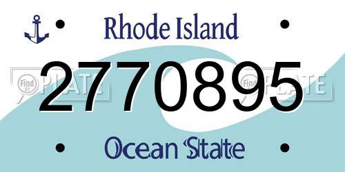 2770895 Rhode Island License Plate