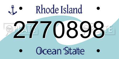 2770898 Rhode Island License Plate