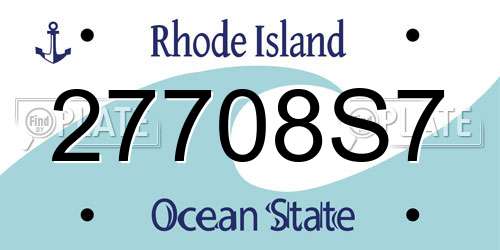 27708S7 Rhode Island License Plate