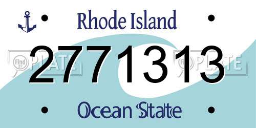 2771313 Rhode Island License Plate