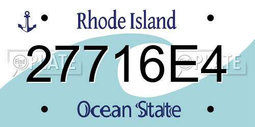 27716E4 Rhode Island License Plate