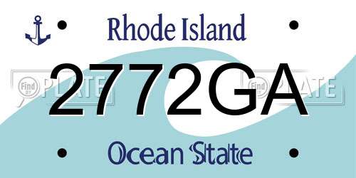 2772GA Rhode Island License Plate