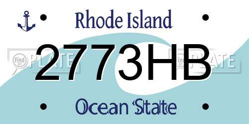 2773HB Rhode Island License Plate